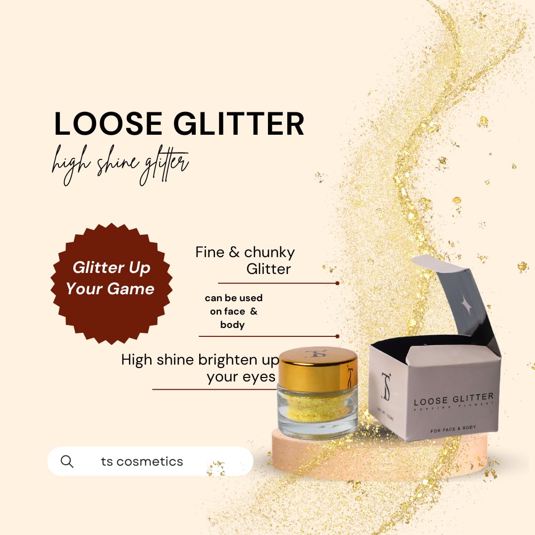 Loose Glitter Eyeshadow Powder Shiney Glitter (Rosewood)