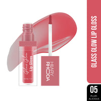 Hilary Rhoda Glass Glow Lip Gloss | Nourishing & Hydrating Lip Gloss | Sheer Coverage | High Shine | Juicy & Plump Lips | Glides on Smoothly | 5ml (Plumalicious - Shade 05)