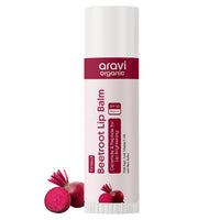 Aravi Organic Beetroot Tinted Lip Balm SPF 50 PA+++ | For Dark & Pigmented Lips | Hydrates Dry & Chapped Lips | Enriched with Kojic Acid, Ceramide, Peptide & Vitamin E | Soft, Glossy Lips for Men & Women | 5g