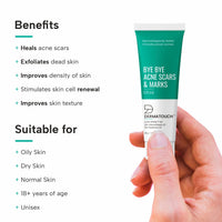 DERMATOUCH Bye Bye Acne Scars & Marks Cream || Acne Scars Corrector || Formulated Specially to Address Scars & Marks || Suitable For All Skin Types - 30G