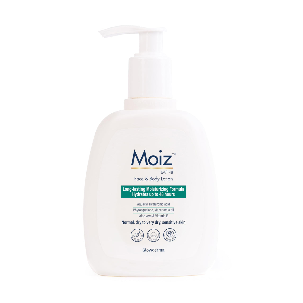 Moiz LMF 48 Lotion | 48 Hour Long-Lasting Moisturizer | Formulated with 17 Moisturizers | Non-Comedogenic | Paraben & Cruelty-Free -200ml
