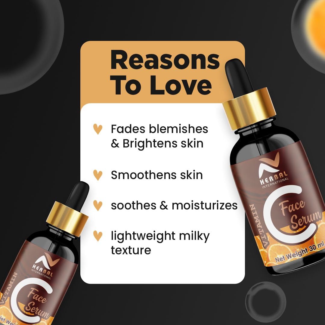 NATURALS Vitamin C Brightening Anti-Aging Glowing Skin Face Serum (multi, pack of 2)