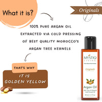 Mystiq Living Pure Moroccan Argan Oil for Hair Growth, Face, Skin, Hair Serum, Moisturizing - 50 ML | Cold Pressed, 100% Pure & Natural