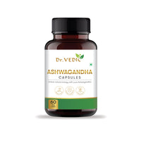 Dr Vedic Ashwagandha Capsules - 100% Pure Ashwagandha Extract for Stress Relief, Energy Boost, Improved Sleep & Immune Support (60 Capsules)