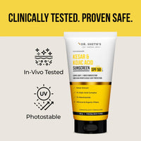 Dr. Sheth's Kesar & Kojic Acid Sunscreen with SPF 50 Pa++++ | For Pigmentation-Free Skin | No White Cast & Light Weight | For Daily Moisturization | For All Skin Types | 50 g