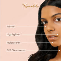 Earth Rhythm Glow Set Go Multipurpose Strobe Cream Spf 50 Pa++++, Shimmery | Used As Moisturizer, Primer, Highlighter | Cocoa Butter, Vitamin E, Willow Bark Extract - Bronze Age - 40Ml