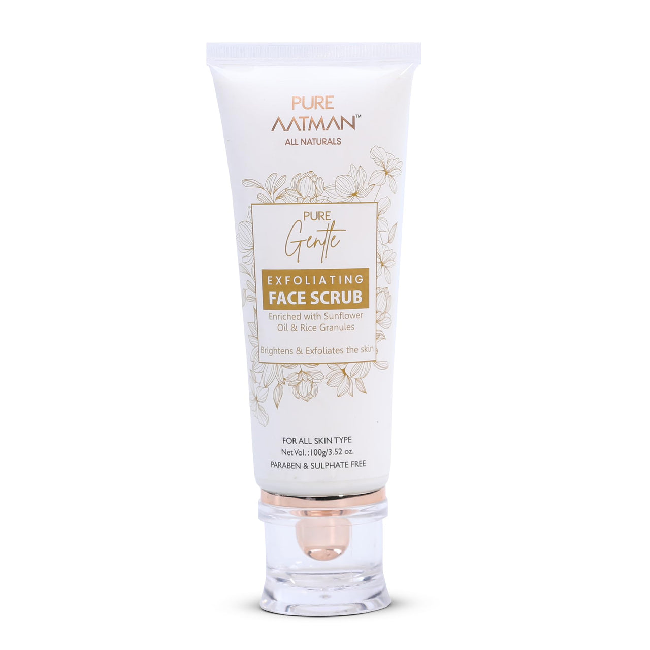 Pure Aatman Sunflower & Rice Granule Effective Face Scrub | Extra Gentle Exfoliator for Smooth & Radiant Skin | Remove dead skin cells, unclog pores | Only Natural Ingredient Used | Result Oriented | For Both Men & Women
