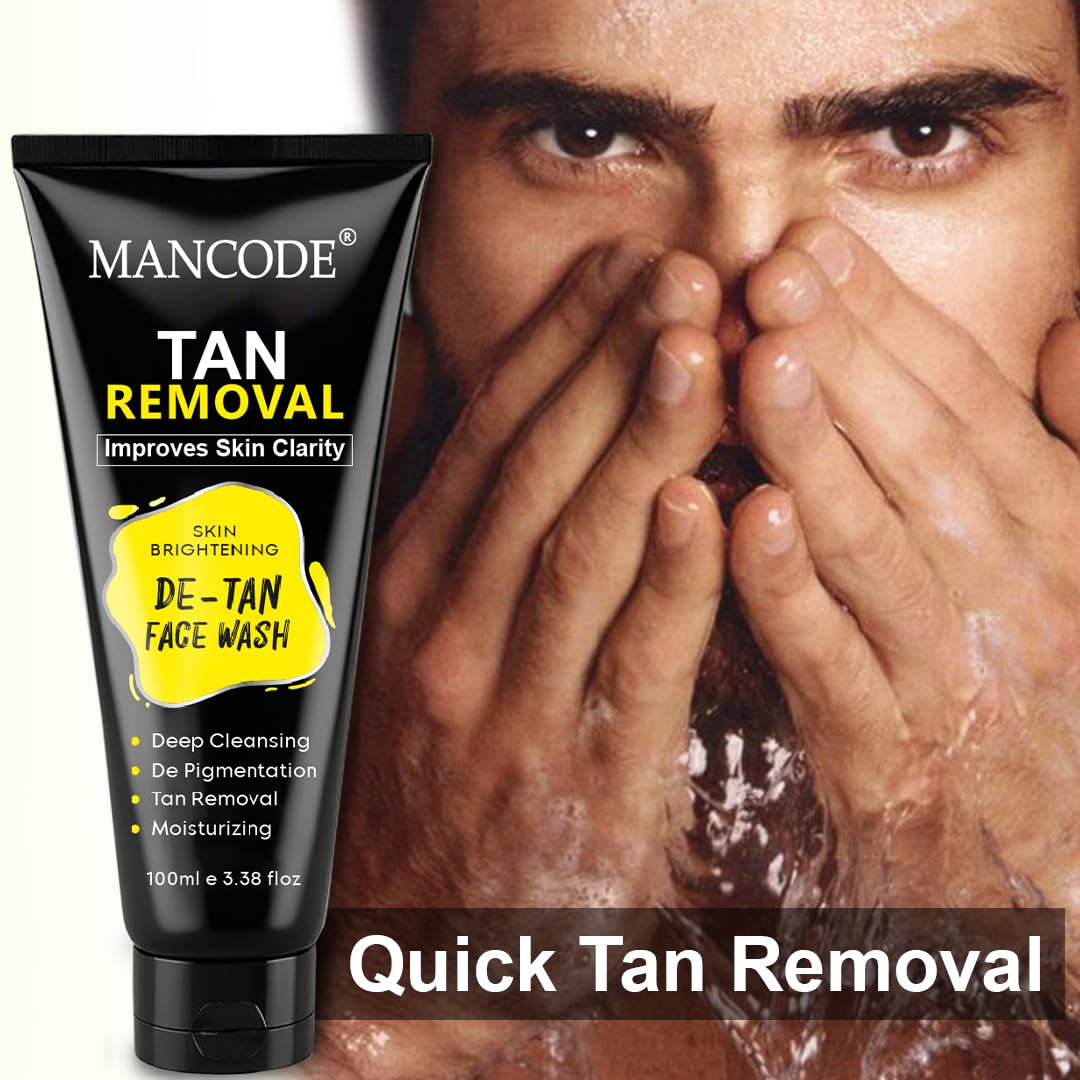 Mancode DeTan Face Wash | Deep Cleansing & Moisturizing | Improves Skin Clarity | DeTan Face Wash for Men & Women | 100ml