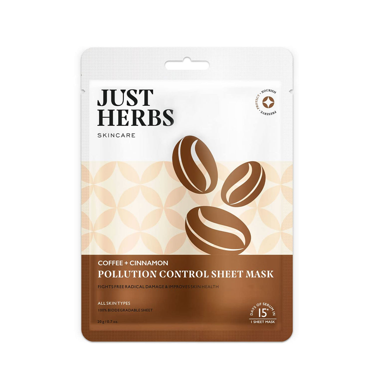 Just Herbs Sheet Mask Glowing Skin Serum Masks & Sheet Mask Glowing Skin Serum Masks Combo, Pack Of 1