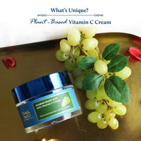 Blue Nectar Vitamin C Face Moisturizer for Oily & Acne Prone Skin with Grapeseed | Oil-Free | Plant Based Vit C Lightweight Cream for Men (19 herbs, 50g)