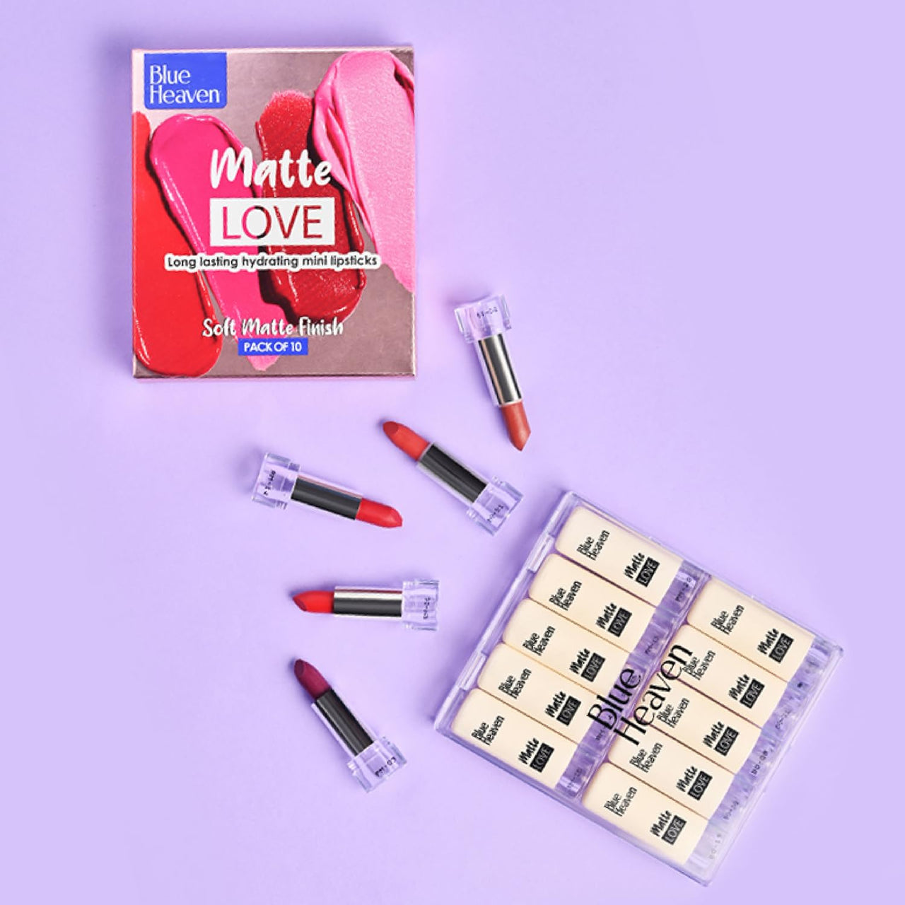 Blue Heaven Matte Love Mini Lipsticks & 12-In-1 Bling Eyeshadow Combo, Multicolor