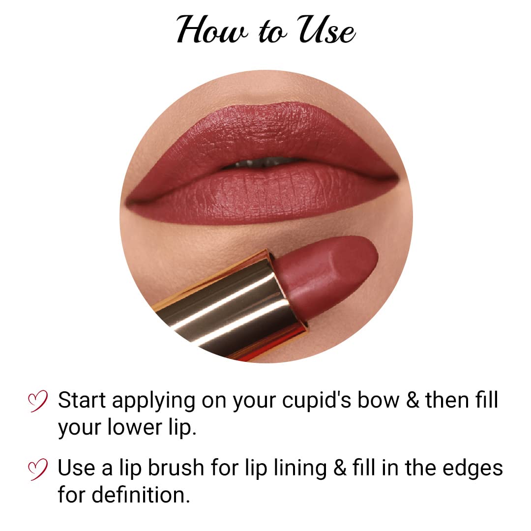 Iba Long Stay Matte Lipstick for Women- M15 Cinnamon Chai, 4g | Creamy Matte Finish & Smooth Texture| Long-Lasting | Hydrated Lips | Enriched with Vitamin E| Intense Colour & Highly Pigmented | Lip Makeup