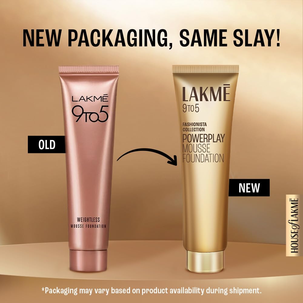 Lakmé 9 To 5 Weightless Mousse Foundation, Rose Ivory (25 Gm) | Natural Matte Finish Foundation Cream | Mousse Long Lasting Foundation, All Skin Type