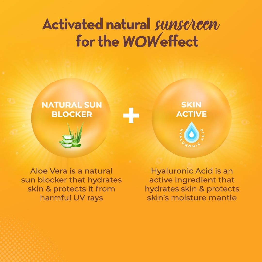 WOW Skin Science Sunscreen Gel For Dry Skin | SPF 50 PA++++ | With Aloe Vera & Hyaluronic | Hydrates Skin | Lightweight | Quick Absorbing | No White Cast | UVA & UVB Protection | 50 ml