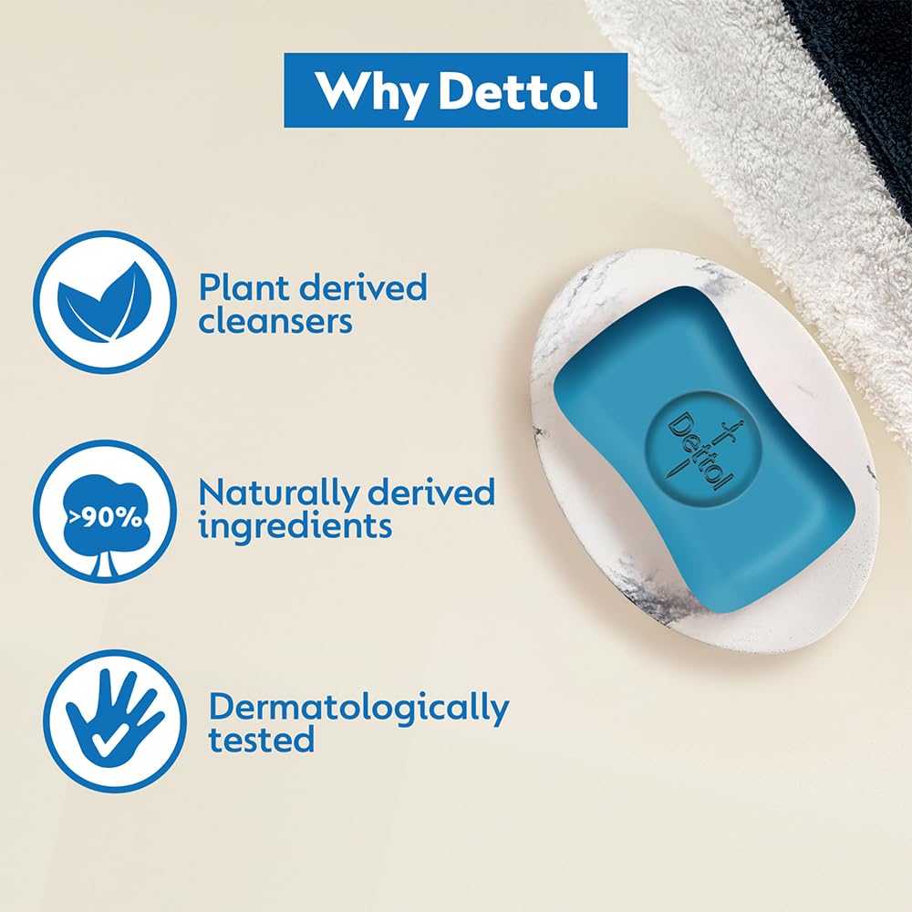 Dettol Intense Cool Bathing Soap Bar with Menthol (Buy 4 Get 1 Free - 125g each), Combo Offer on Bath Soap