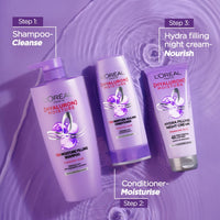 L'Oreal Paris Hyaluron Moisture 72H Filling Shampoo With Hyaluronic Acid for Dry & Dehydrated Hair 340ML + Conditioner 180 mL, Regime Pack of 2