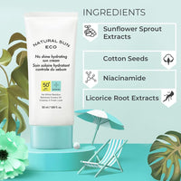 The Face Shop No Shine Hydrating Sunscreen SPF 50+ PA++++ with UVA/B protection, No White Cast, Water Resistant, Removes Excess Oil, Made in Korea 30ML