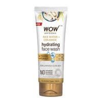 WOW Skin Science Rice Water & Ceramide Hydrating Face Wash | Brightens Skin | Tightens Pores | Locks in Moisture | Reduces Fine Lines | Improves Skin Elasticity | 100ml