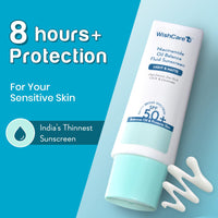 WishCare 5% Niacinamide Oil Balance Fluid Sunscreen SPF 50 PA++++ with 8 Hrs+ SPF Protection- Lightweight Matte Sunscreen SPF 50 for Oily Skin & No White Cast 50g