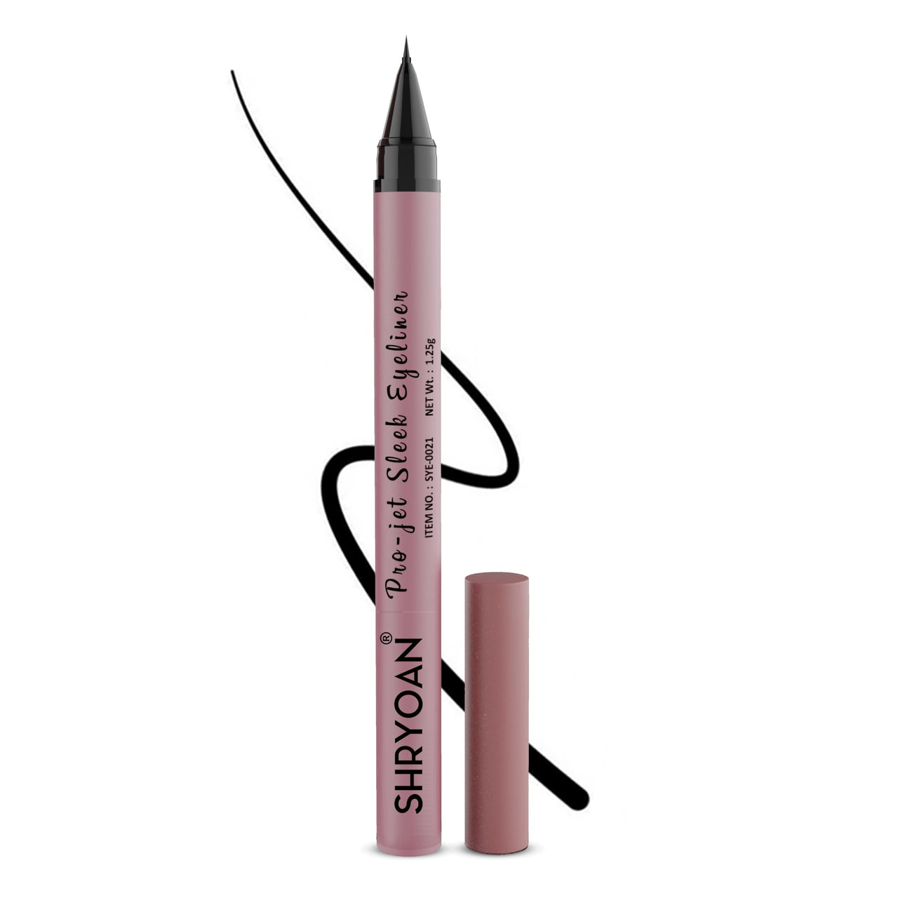 Shryoan Pro-Jet Sleek Black Eyeliner | Intense Black Finish |Quick Dry Formula |24-Hour Smudge-Proof Wear | Ideal for Professional and Everyday Use| 1.25g