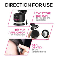 RENEE Cover-Up Hair Powder- Black, Helps Cover Grey Roots & Bald Spots Instantly, Highly Pigmented, Fuller and Denser, Long-Lasting & Matte Finish, Fine Powder for Flawless Application, 4gm