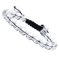 Massive Beads Natural Healing Power Gemstone Crystal Beads Unisex Adjustable Macrame Bracelets 8mm Clear Crystal
