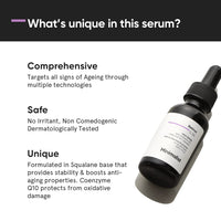 Minimalist Anti-Aging Night Serum with 0.3% Retinol & Q10 | Suitable for All Skin Types | Fine Lines & Wrinkles Reduction Serum for Beginners | Water-Free Formula for Stability & Nourishment | Fragrance-Free & Non-Comedogenic | For Women & Men | 30 ml