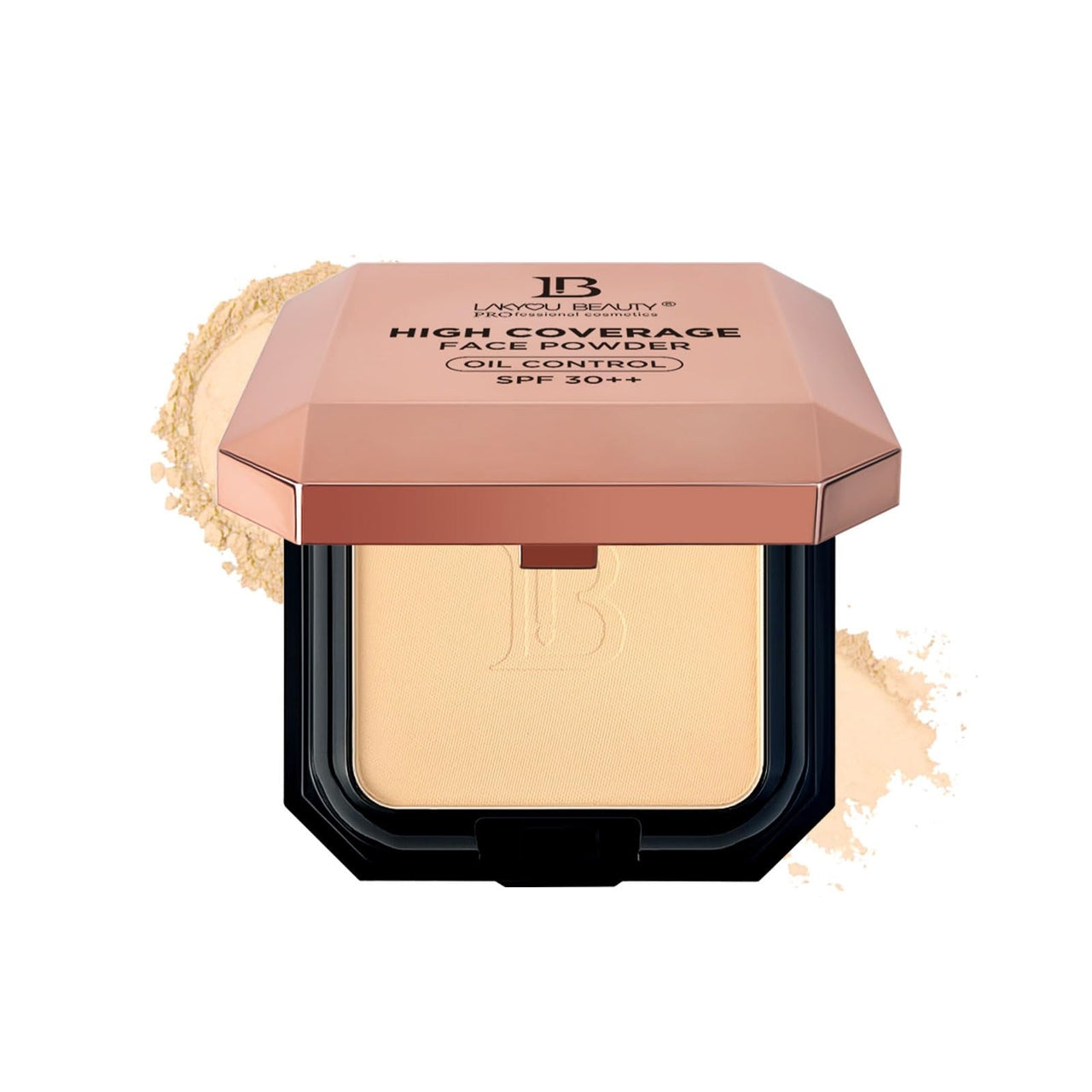 Lakyou Beauty 2in1 High Coverage Compact Powder | Oil Control | SPF-30++ | Waterproof | Matte And Shimmer Shade | Long Lasting | 30g (03(Natural Beige))