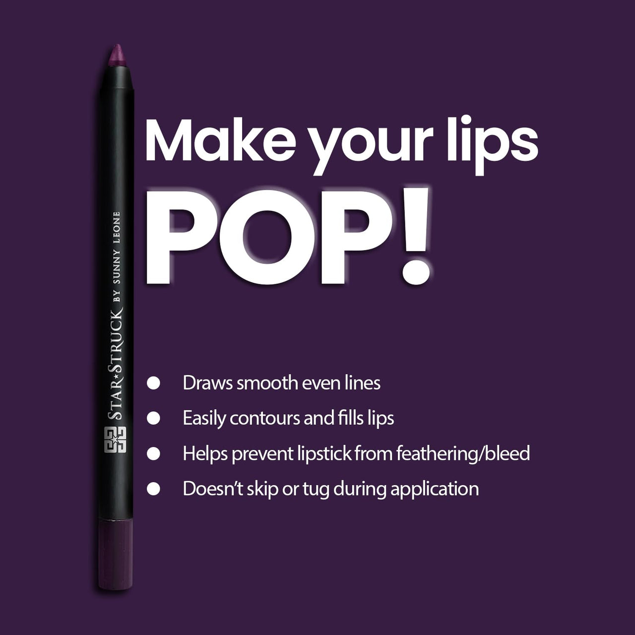 STARSTRUCK BY SUNNY LEONE Long Wear Lip Liner For Women (Wine)