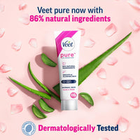 Veet Pure Hair Removal Cream for Women For Normal Skin - 100g Pack Of 3 | Suitable for Legs, Underarms, Bikini Line, Arms