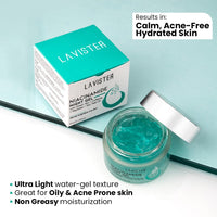 LAVISTER Niacinamide Night Gel for Acne Prone Skin With Peptides, Green Tea, Caffeine,Niacinamides, Tea Tree Oil | Fades Dark Spots, Acne Scars| Improves Skin Hydration| Suitable for All Skin Types | 50g
