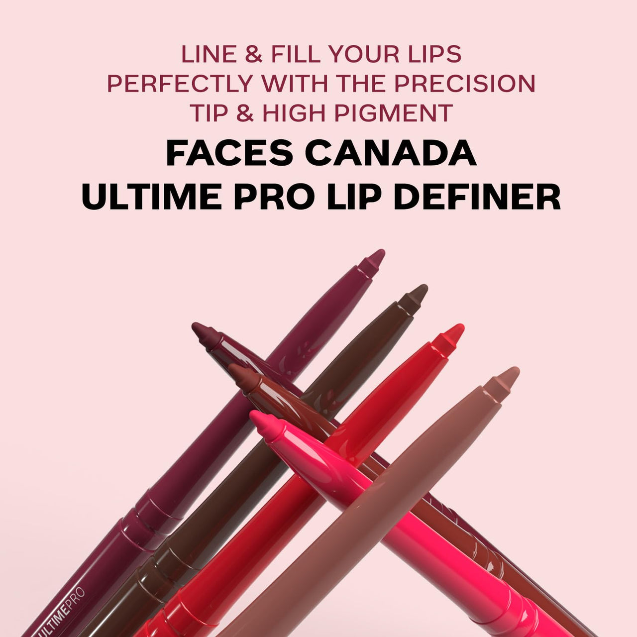 FACES CANADA Ultime Pro Lip Definer - Nude Brown, 0.35g | Rich & Creamy Texture | Matte Finish | Fuller & Brighter Lips | Easily Blendable | Highly Pigmented | Waterproof & Smudgeproof