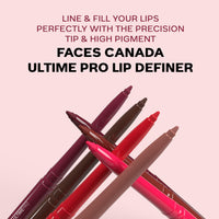 FACES CANADA Ultime Pro Lip Definer - Nude Brown, 0.35g | Rich & Creamy Texture | Matte Finish | Fuller & Brighter Lips | Easily Blendable | Highly Pigmented | Waterproof & Smudgeproof
