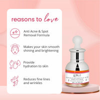 Globus Naturals Glycolic & 1% Salicylic Acid Anti Acne Face Serum, For Oily & Acne Prone Skin, Natural & Ayurvedic Formula, Chemical Free, Cruelty Free, 30 ml, Pack of 5