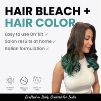 2.Oh! Italian- Aqua Marine Hair Color DIY Kit | Semi Permanent Hair Color + Hair Bleach for Hair Color | Hair Highlights for Women & Men | Hair Bleach with Plex & Argan oil| Lightening Kit