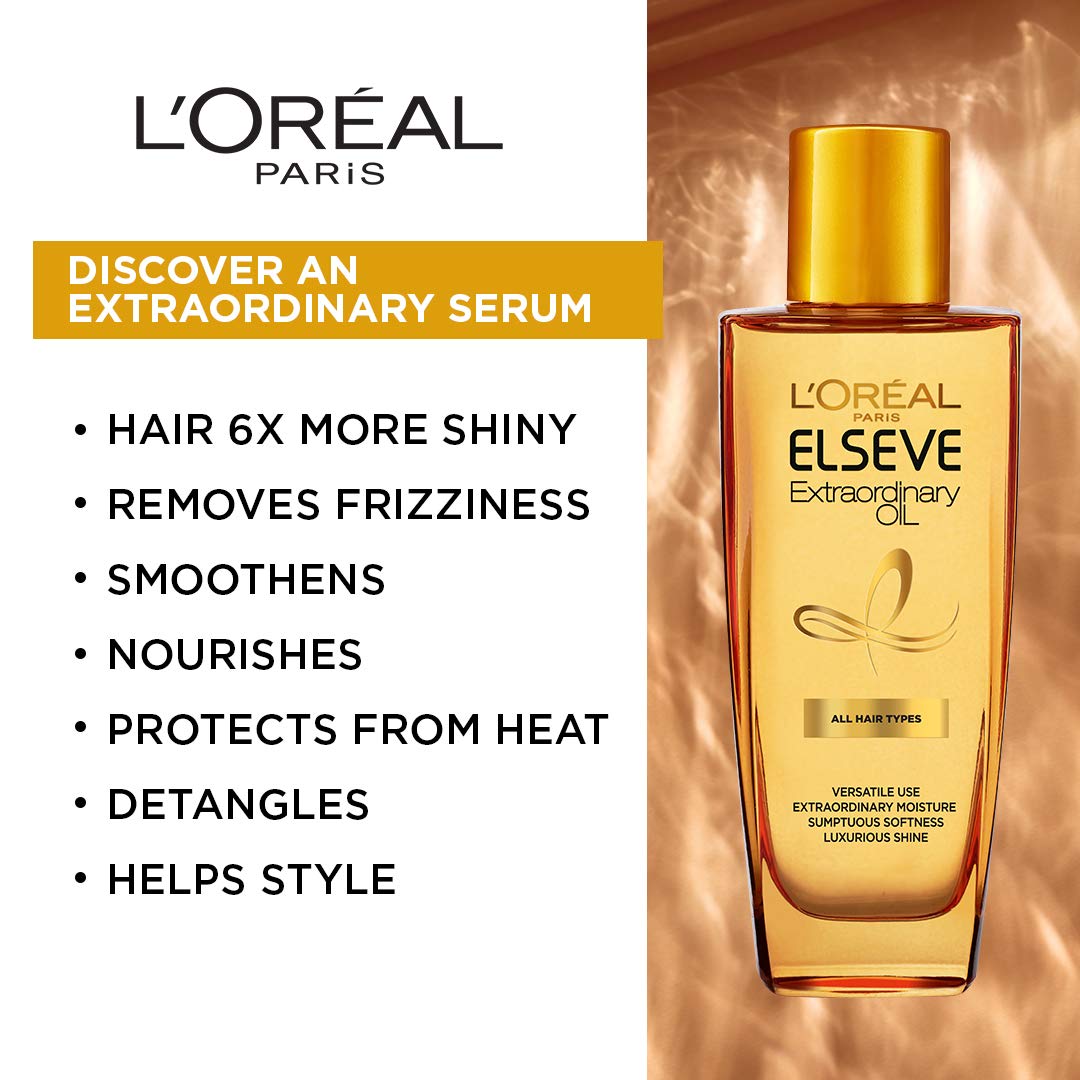 L'OREAL PARIS Revitalift 1.5% Hyaluronic Acid Face Serum, 15 Ml & L'OREAL PARIS Elseve Extraordinary Oil, 30 Ml