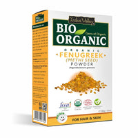 INDUS VALLEY Bio Organic Natural And Pure Edible Fenugreek Powder (Methi powder) with Edible Hibiscus Powder Hibiscus rosa-sinensis for Skin Care & Hair Care (100g*2=200g)