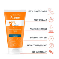 Avene Sunscreen SPF50+ Fluid 50 ml l I UVA, UVB and Blue Light Protection I Very High Protection I Water Resistant, No White Cast I Fast Absorption I Lightweight I Fragrance Free I Noncomedogenic