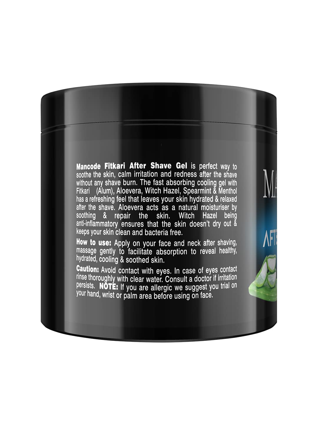 Mancode Fitkari After Shave Gel Cool for Men | Post Shave Gel | Treats Aftershave Cuts; Wounds; Razor Burn | Skin Irritation | Refreshing Aqua Fragrance | Alcohol Free After Shave 100gm (Pack of 1)