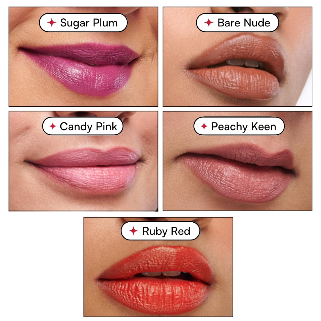Gush Penpal 5-In-1 Lipstick| Five Shades In One| Multi-Use Stackable Lipstick For Lips, Long Lasting, Creamy Matte Finish| Moisturizing Formula With Intense Color Payoff, 4.8 G