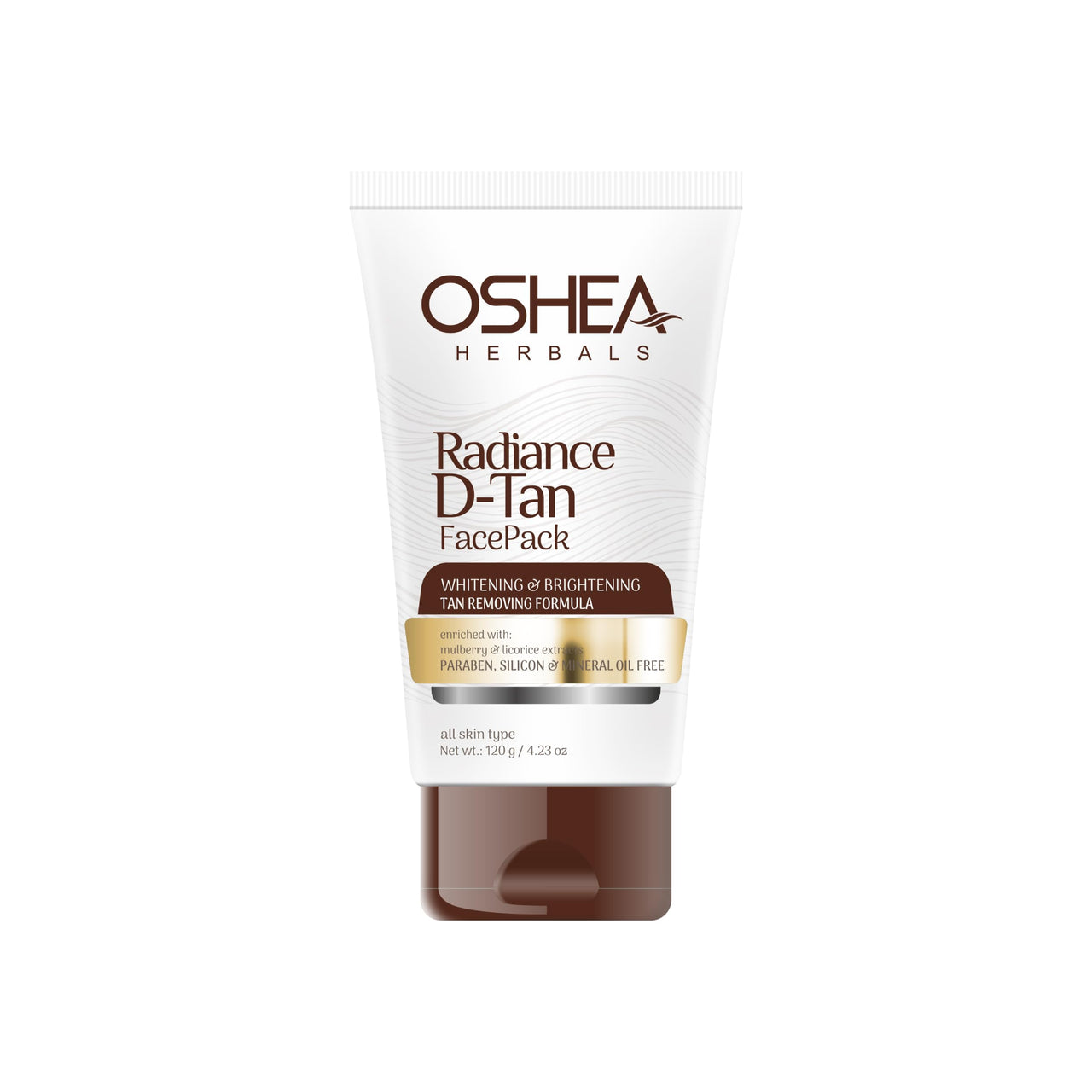 Oshea Herbals Radiance DTan Face Pack for Men & Women | Brightening & Tan Removing Formula | Enriched with Mulberry & Licorice Extracts | Free from Paraben, Silicon & Mineral Oil 120g