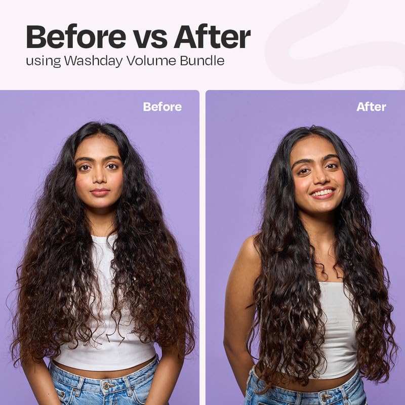 MANETAIN Washday Bundle | Moisturizing Shampoo 100ml , Multipurpose Conditioner 100gm , Volume Gel 100ml & Curl Cream 100ml | Hydrating, Anti-Frizz, Curl-Enhancing for Curly, Wavy Hair | Protein/Moisture Balanced | Vegan, No Sulfates or Silicones