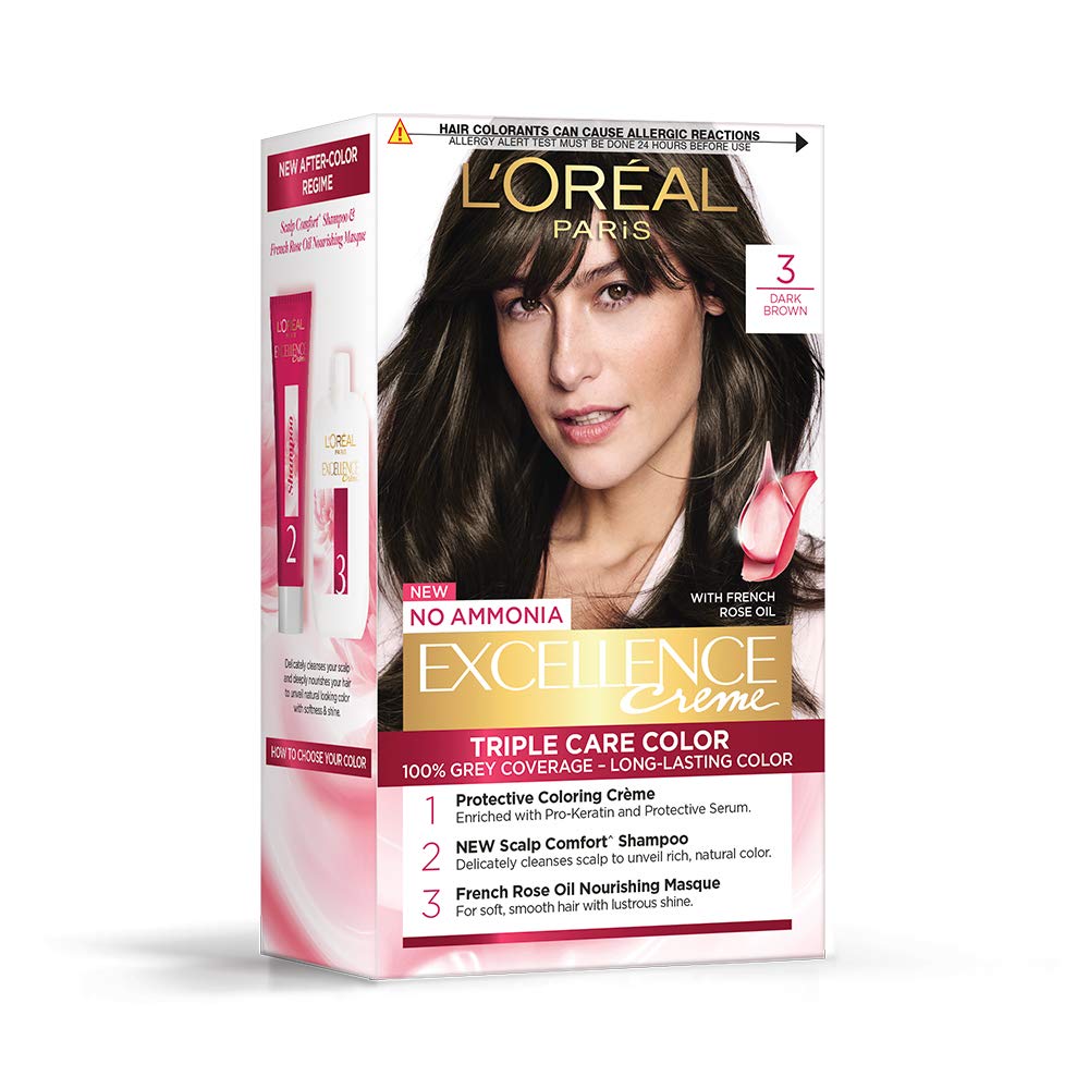 L’Oréal Paris Magic Retouch Root Touch-Up Spray, Dark Brown (75Ml) With Excellence Crème Hair Colour, 3 Dark Brown (72Ml+100G) - Pack Of 2