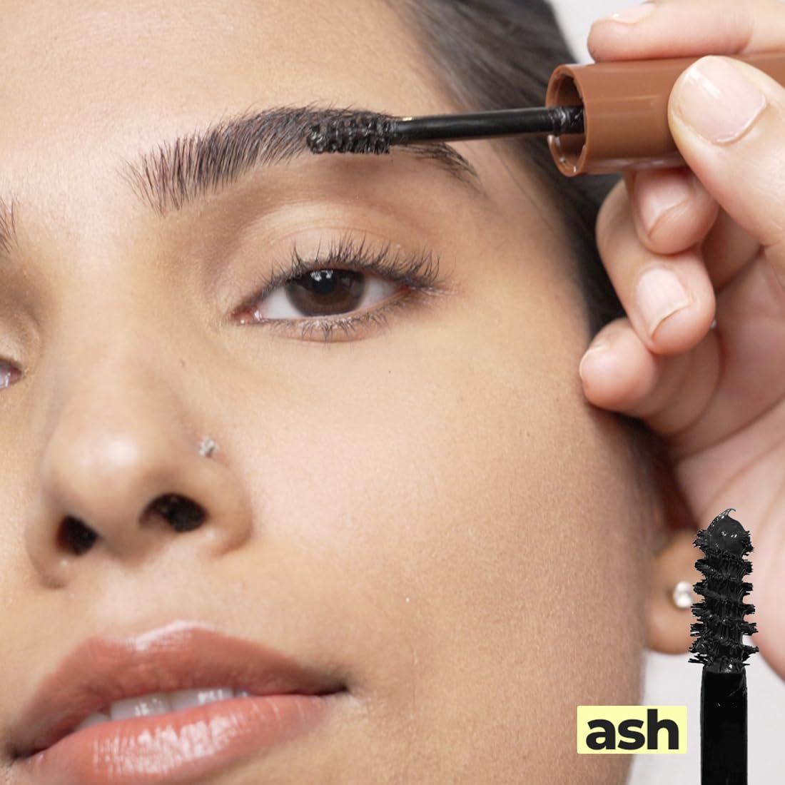 Ruby's Organics Tinted Eyebrow Gel with Castor Oil- Waterproof & Smudgeproof, Lifts, Shapes and Thickens Scanty Brows, Promotes Hair Growth, Natural & Non-Toxic, Face Makeup for Women - Ash (6ml)