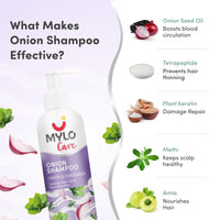 Mylo Care Anti Hair Fall Combo (Onion Oil & Onion Shampoo) 200 ml Each| Contains Bhringraj, Vitamin E, Argan Oil, Onion Seed Oil| Controls Hairfall & Nourishes Hair Roots