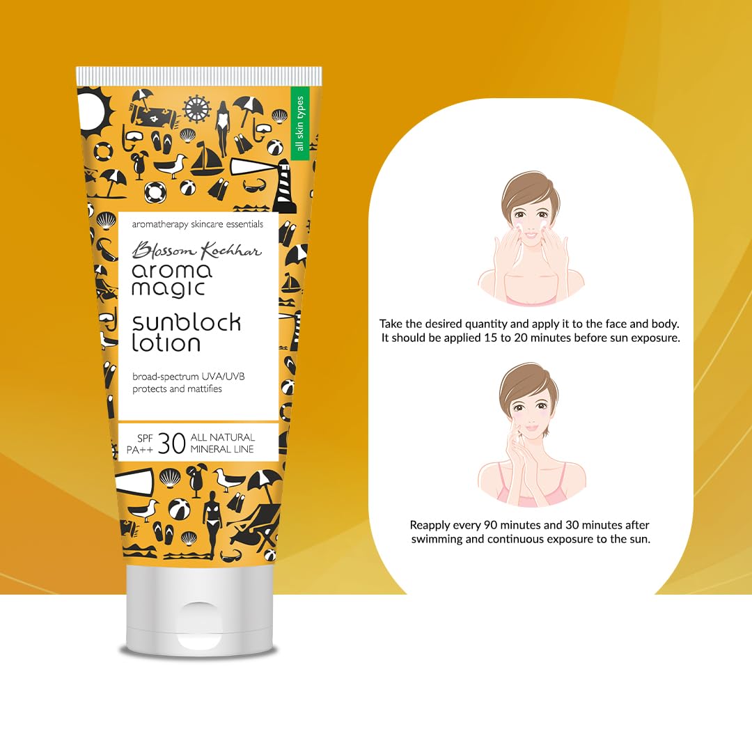 Aroma Magic SPF 30 PA ++ Matte Sunblock Lotion With Broad Spectrum Protection UVA/UVB |For All Skin |50ml