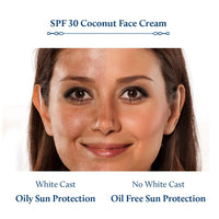 Blue Nectar Coconut Face Cream with SPF 30 Sunscreen for Women | Plant Based Oil Free Moisturizer for Face with Vitamin E | Brightening Sunscreen for Oily, Dry & Sensitive Skin (16 Herbs, 50g)
