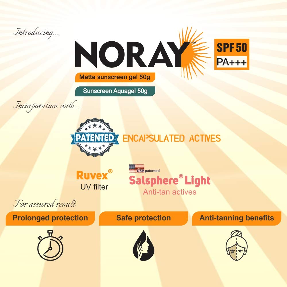 Vegetal Noray Matte Finish Broad Spectrum Sunscreen Gel, SPF-50, PA+++ with Anti Tan Effect, 50 g