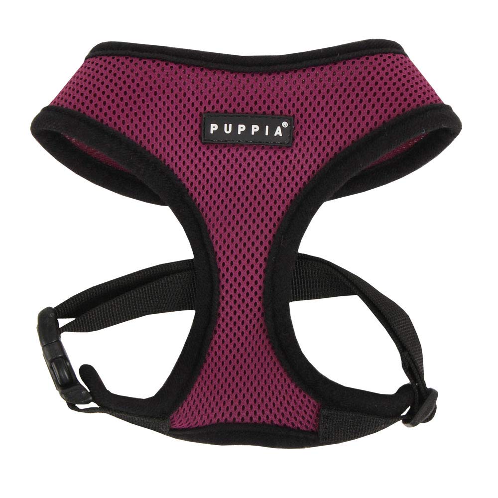 Puppia Soft Dog Harness No Choke Over-The-Head Triple Layered Breathable Mesh Adjustable Chest Belt and Quick-Release Buckle, Purple, XX-Large