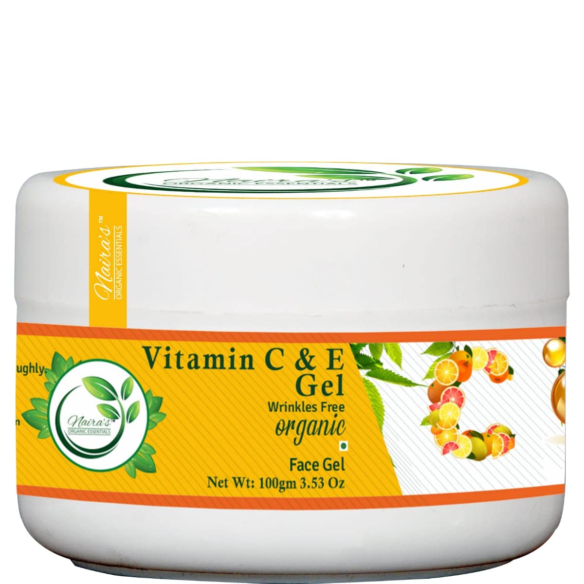 Naira's  Organic Essentials - Vitamin C & E Gel With Lemon & Orange Extract For Brightening, Pigmentation & Uneven Skin Tone | Vitamin C & E Gel for Women and Men (Pack of 1, 100gm)